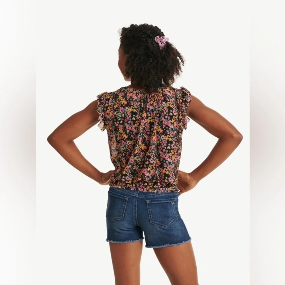 Justice Flutter Sleeve Blouse Ruffled Smocked Design